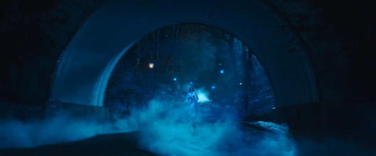 Vanessa in a foggy dreamscape tunnel.