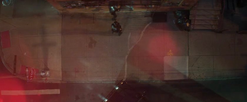 Aerial vie looking at entrance to Josie's Bar.