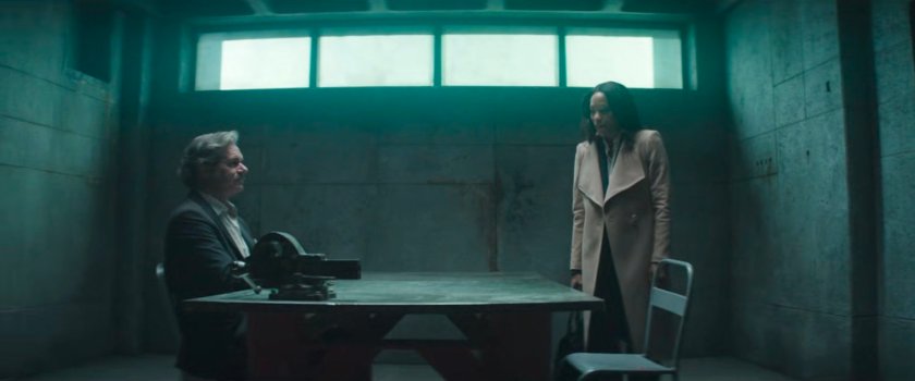 Jacques meets with Kirsten in an off the books detention center.