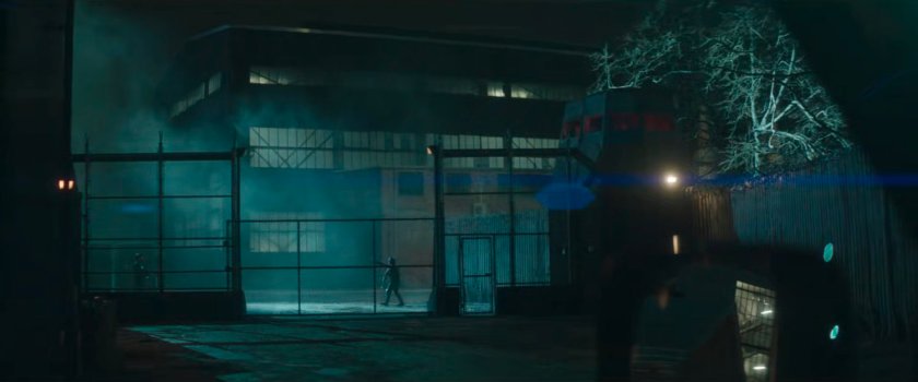 Red Hook port at night.