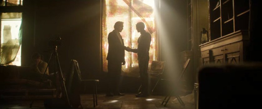 Daredevil and Jacques in resistance hideout.