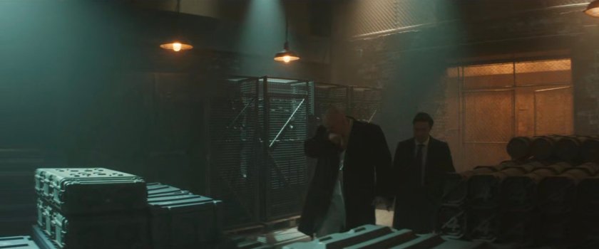 Fisk and Wilson inside the Red Hook port warehouse.