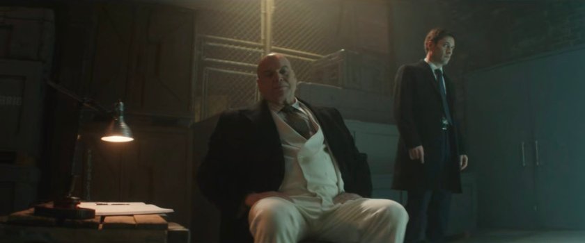 Fisk and Wilson inside the Red Hook port warehouse.