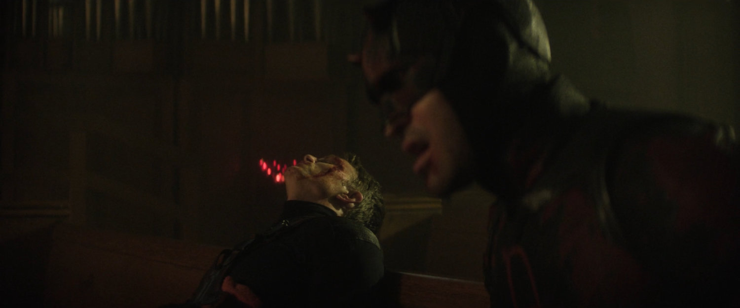 Daredevil and Bullseye in Clinton Church.