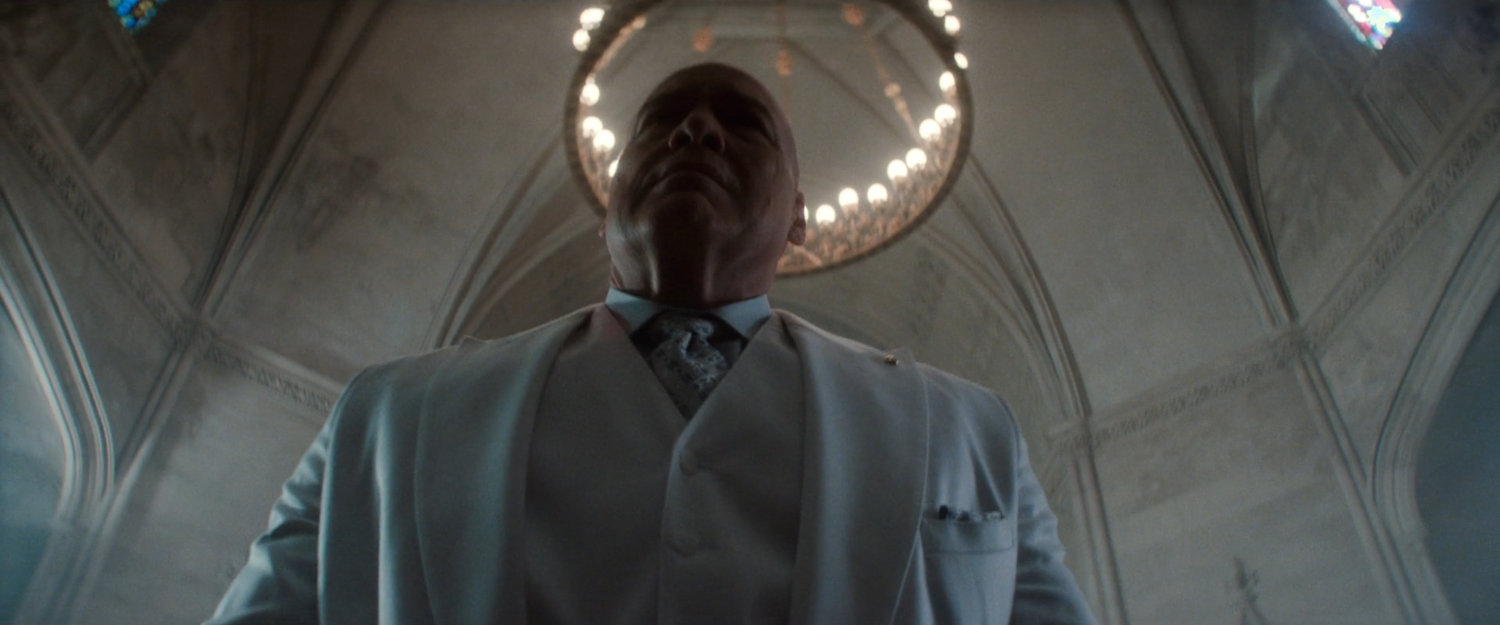 Fisk inside the cemetery chapel.