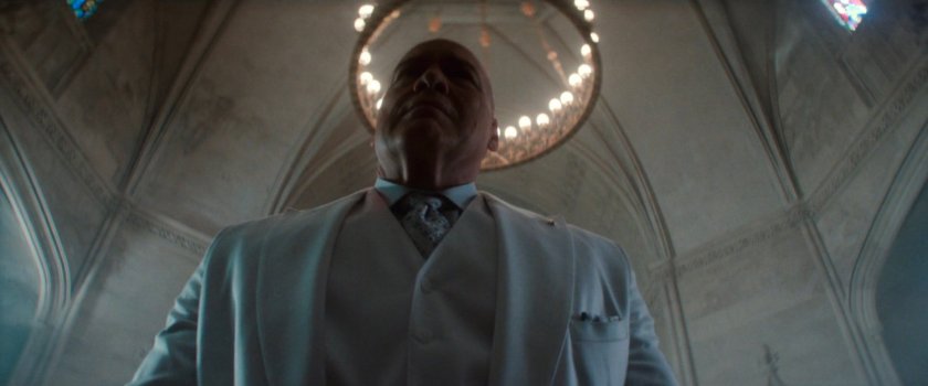 Fisk inside the cemetery chapel.