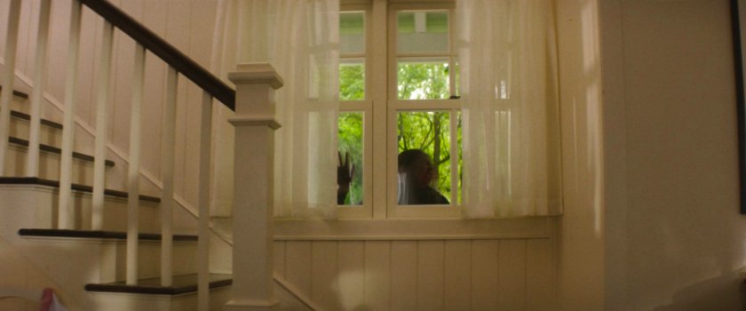 Stairway inside Jessica Jones's house.