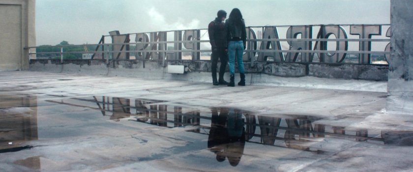 Matt and Jessica on a Storage Plus rooftop overlooking AVTF warehouse.
