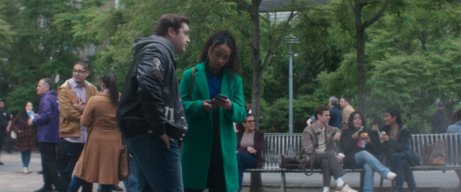 Daniel and BB in the plaza outside the Staten Island Ferry.