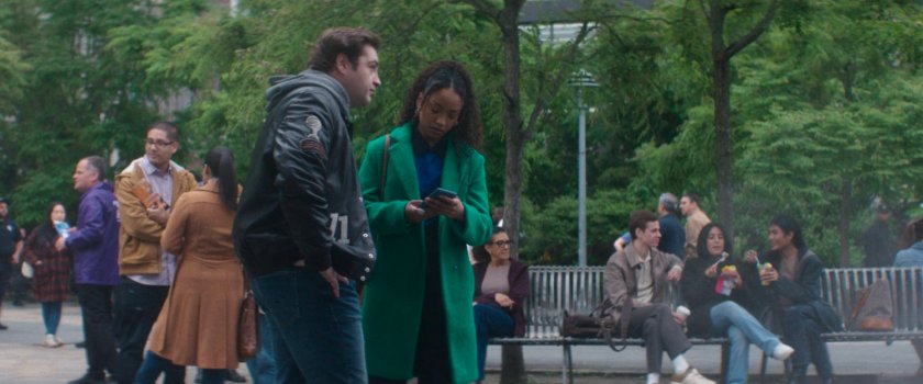 Daniel and BB in the plaza outside the Staten Island Ferry.