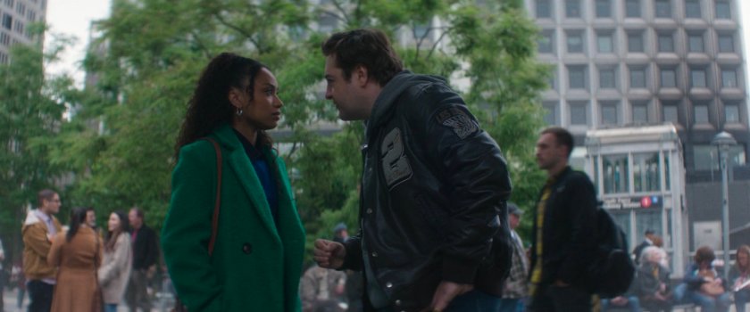 Daniel and BB in the plaza outside the Staten Island Ferry.