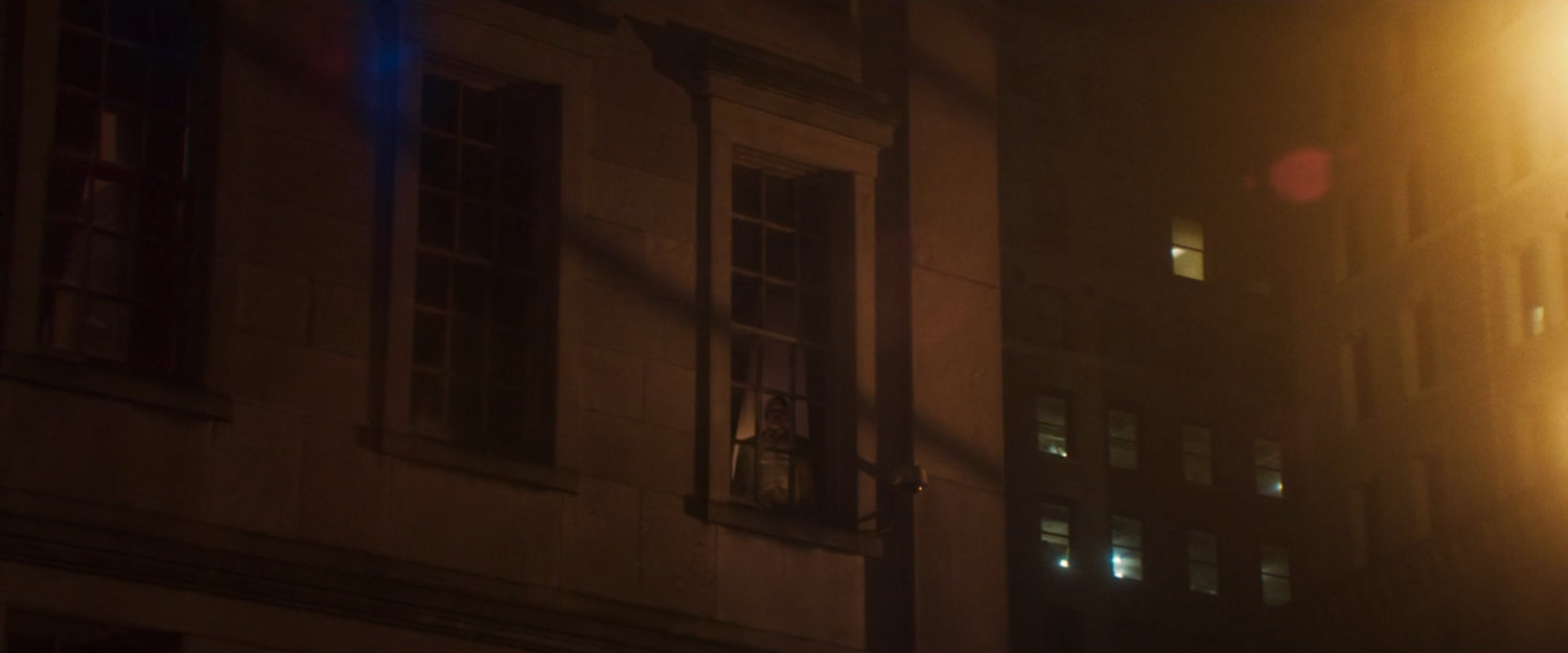Mayor Fisk watching protest from his window in City Hall.