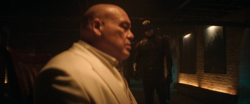 Daredevil and Fisk in his dungeon.