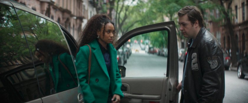 Daniel lets BB out of the vehicle on Spring Street.