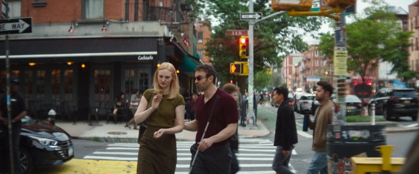 Karen and Matt on the sidewalk outside Panna II Restaurant.