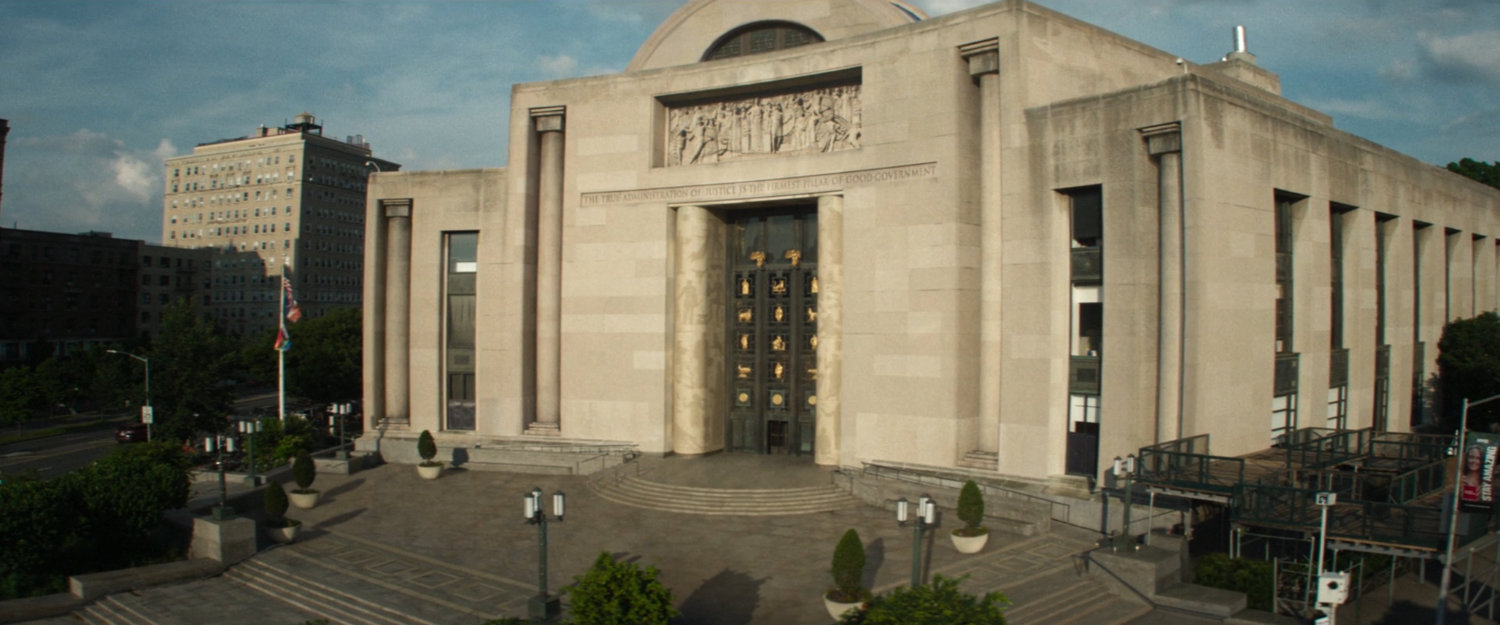 Exterior of city courthouse.