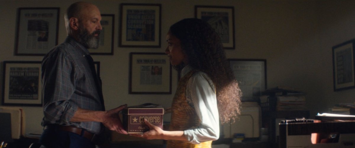 Ellison and BB Urich in her office at the New York Bulletin.