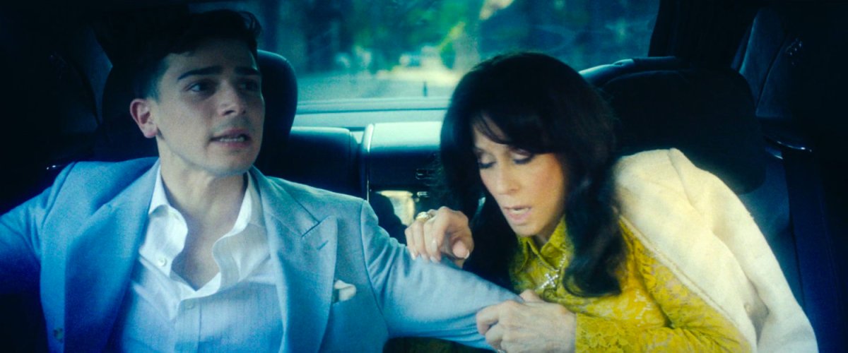 Carlo and Ma Gnucci inside their limo.