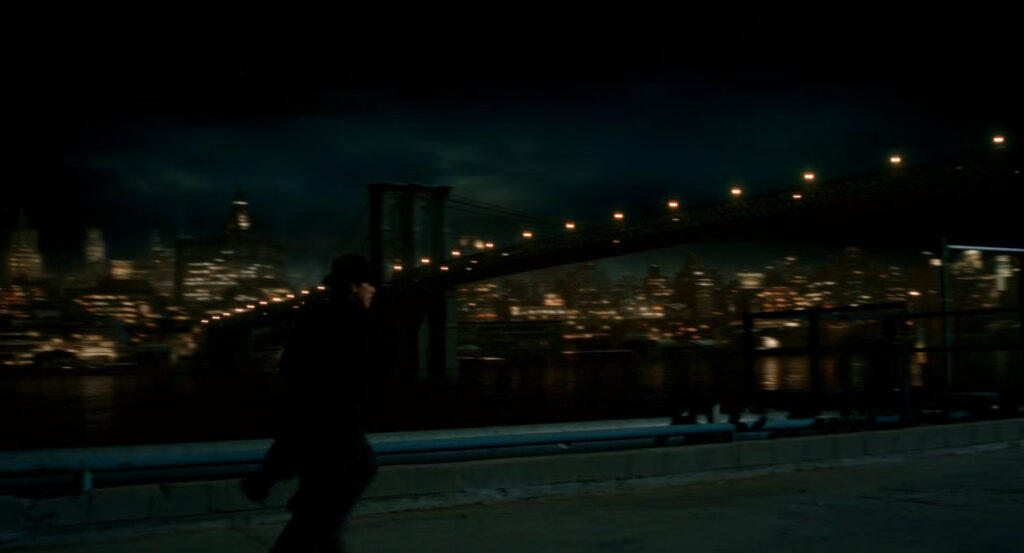 Ben running towards a Standard Oil refinery.