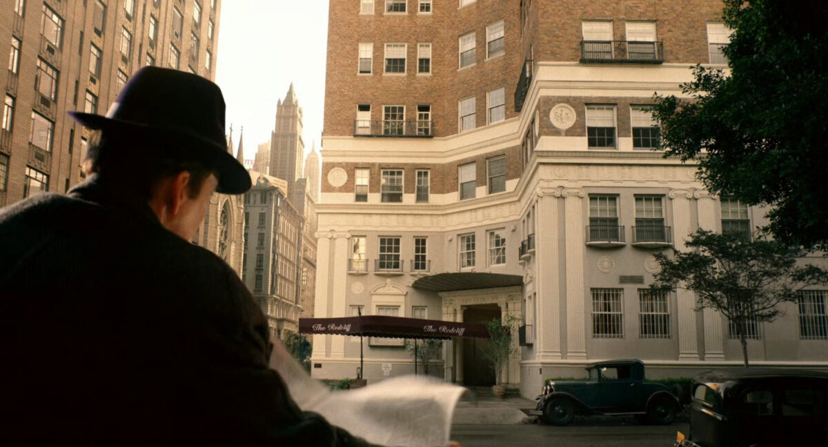 Ben watching the entrance of The Recliff apartments.