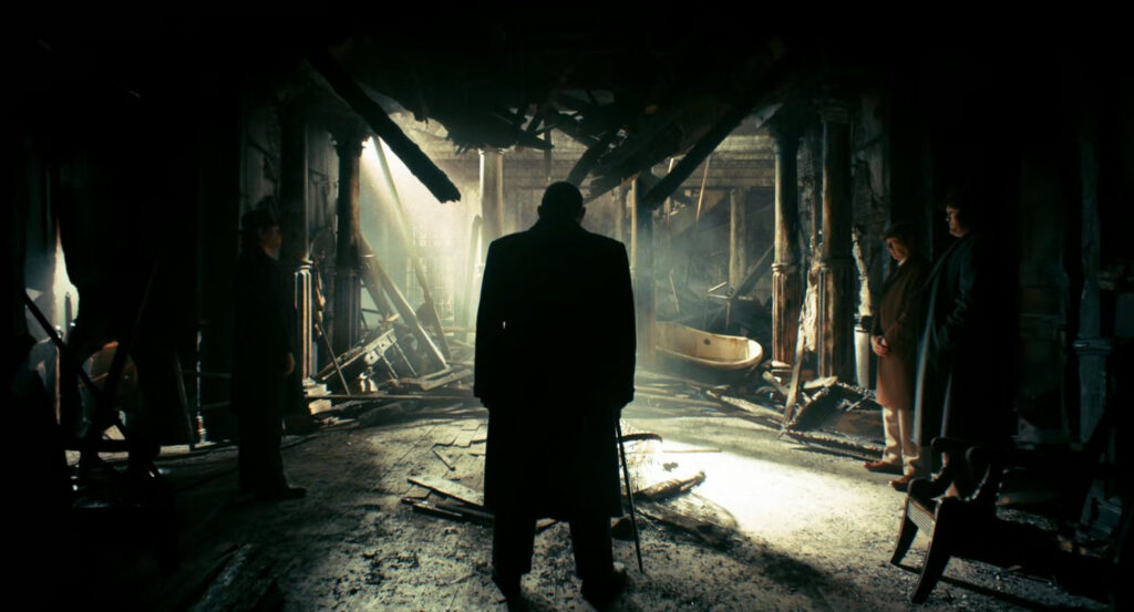 Silvermane in his burned down mansion.