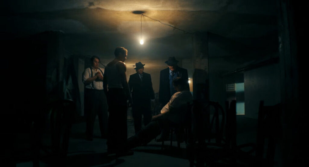 Silvermane and his goons beating up Donegal in the basement of the Alcove Theater.