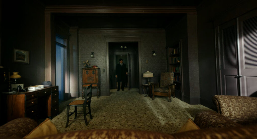 Winston entering Flint Marko's apartment.