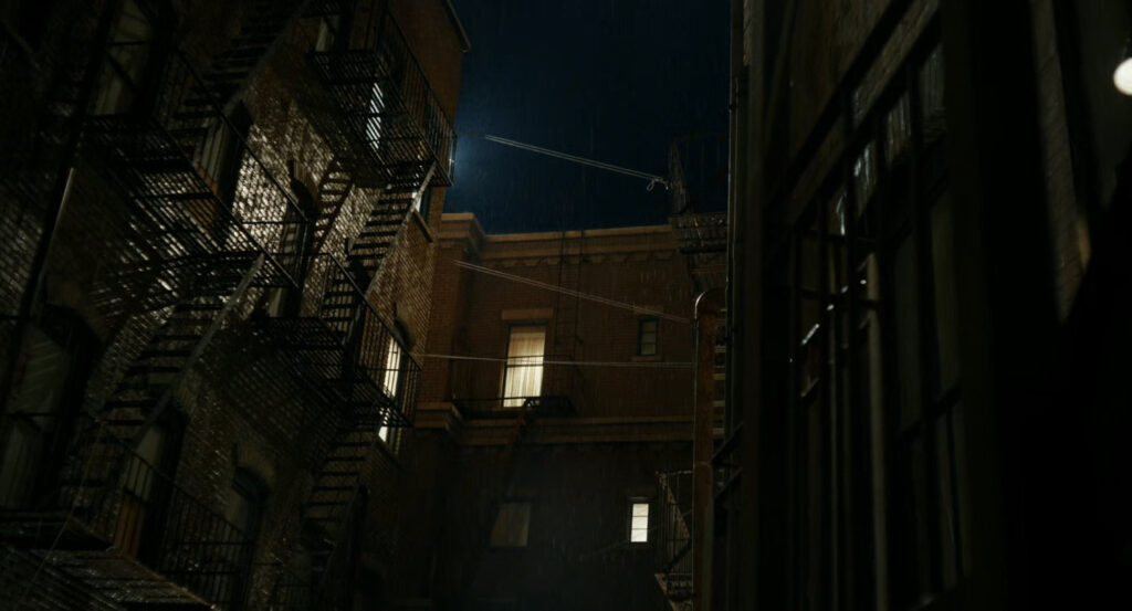 Exterior of Ben Reilly's apartment building.