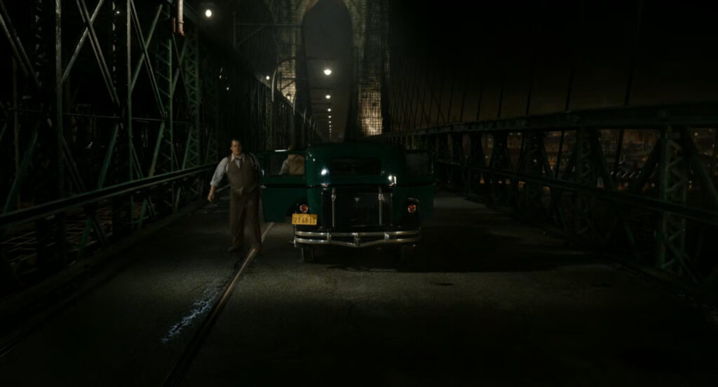 Perry and Pudge chasing Ben by foot on the Manhattan Bridge.
