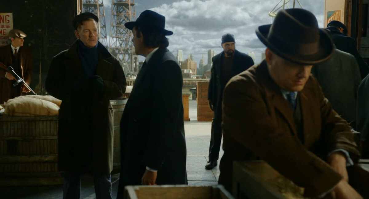 Winston inspects Canadian crates on the docks.