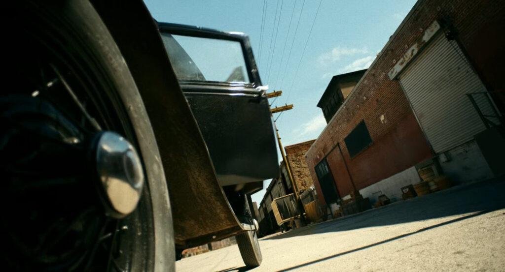 A car by the docks.