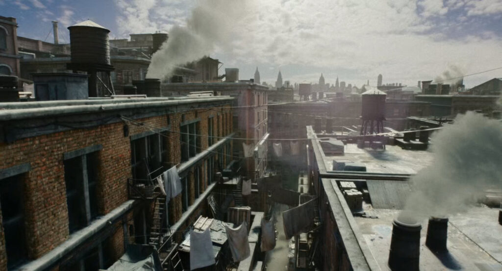 Aerial view above Hooverville.