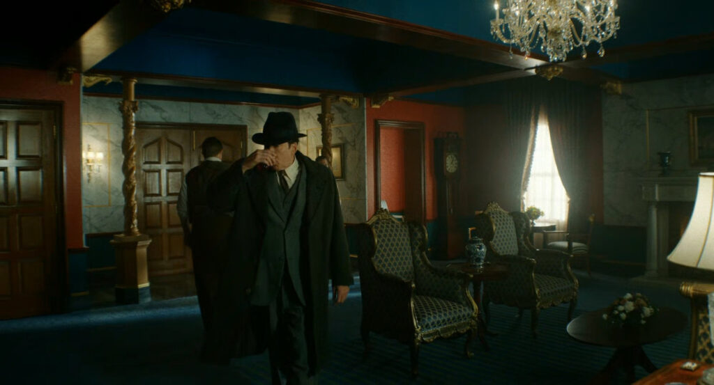 Ben and Silvermane in the penthouse of the Hillhurst Hotel.
