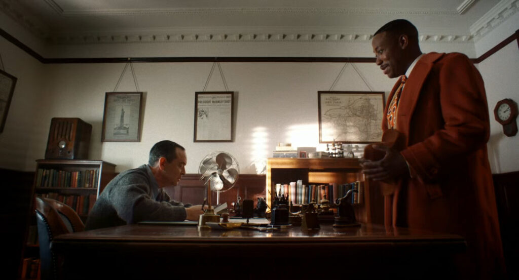 Robbie and Howard Walters in the offices of the Daily Bugle.