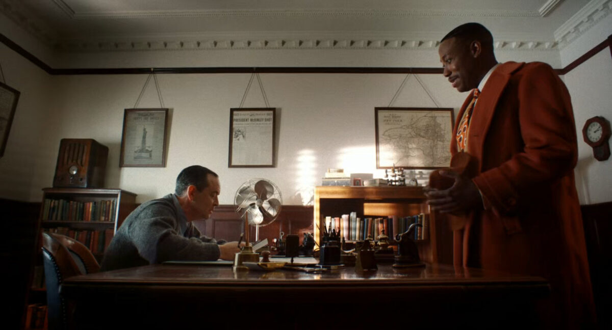 Robbie and Howard Walters in the offices of the Daily Bugle.