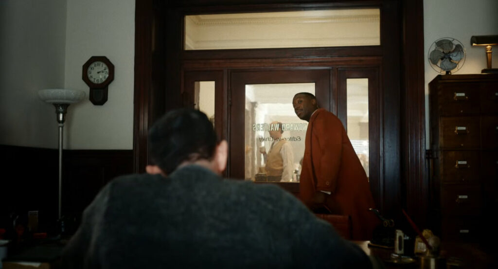 Robbie and Howard Walters in the offices of the Daily Bugle.