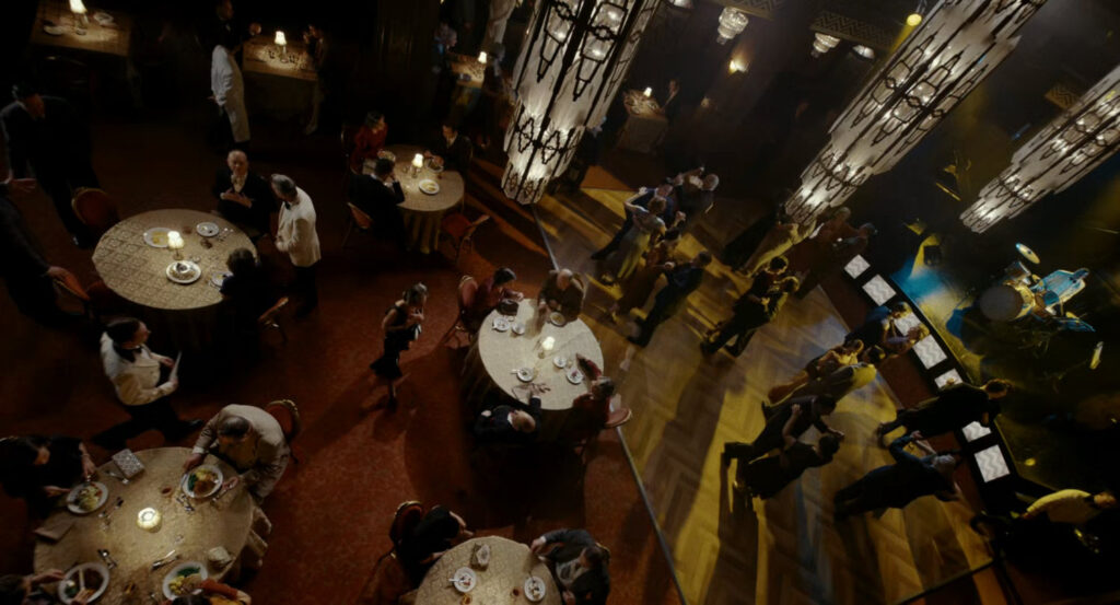 Interior of a restaurant club.