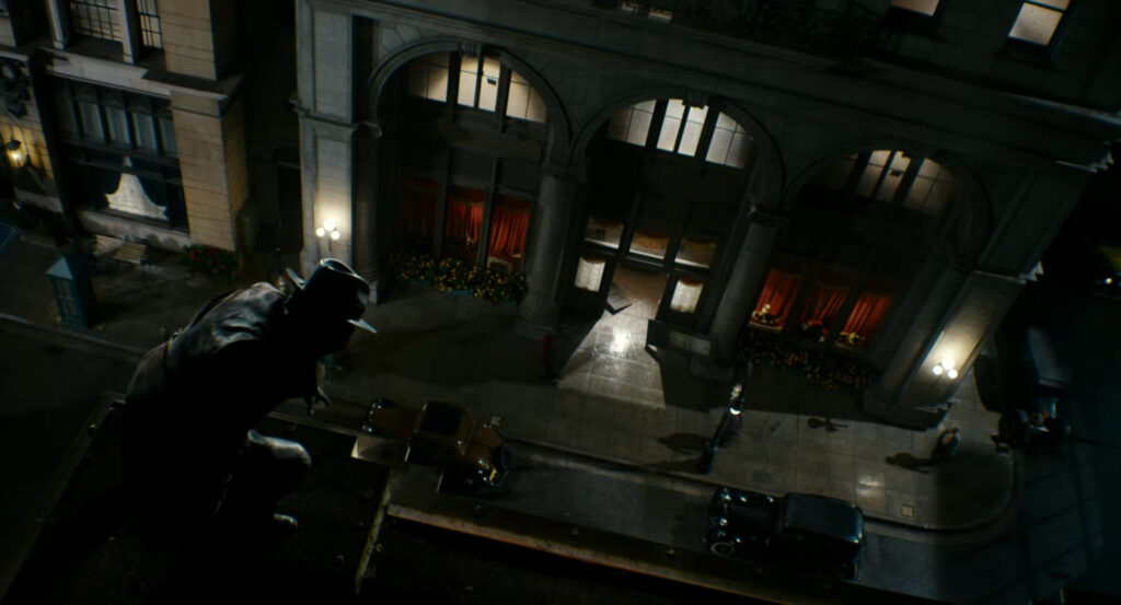 The Spider on a rooftop above a robbery in the Diamond District.