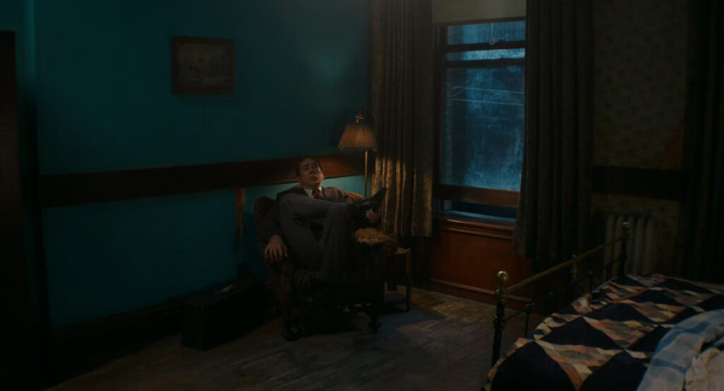 Ben relaxing in his apartment.