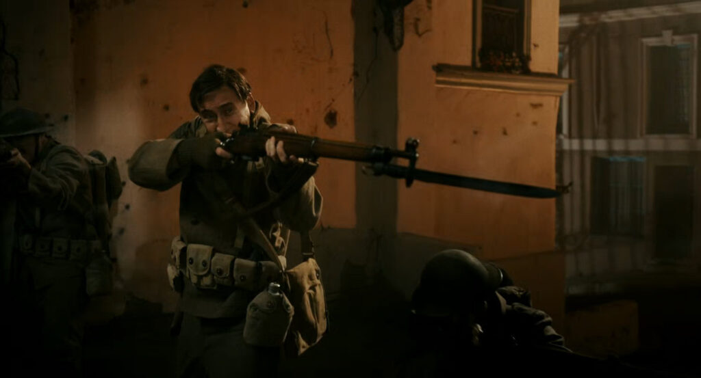 Flashback of Ben during the war in France.