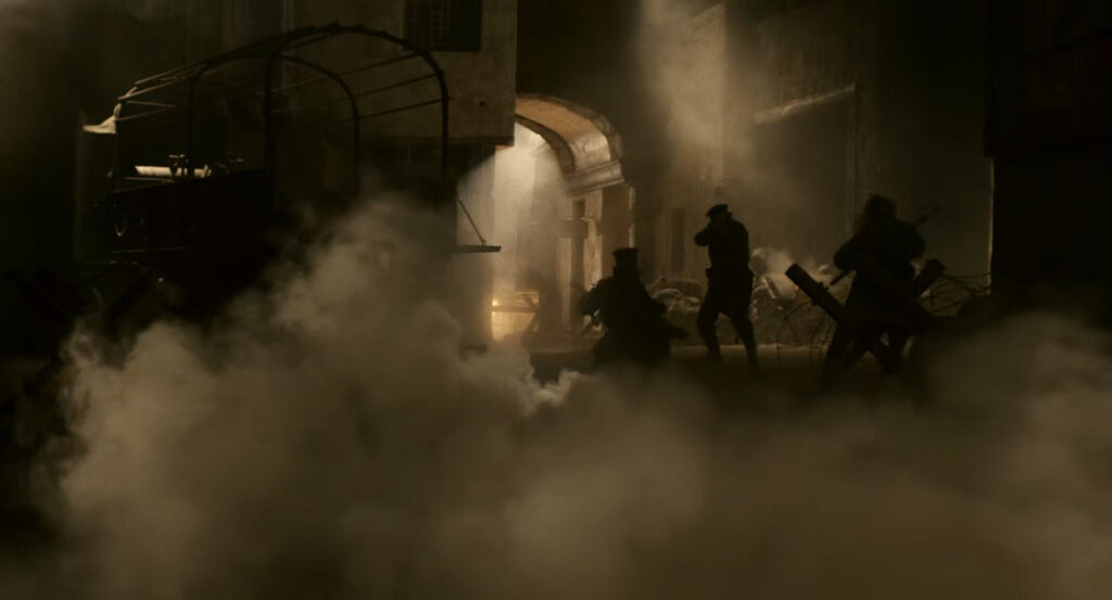 Flashback of Ben during the war in France.