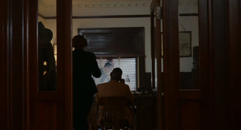 Robbie and Howard in the offices of the Daily Bugle.