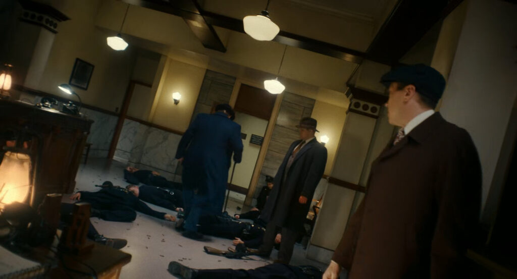 Silvermane, Perry, and Pudge in police station.