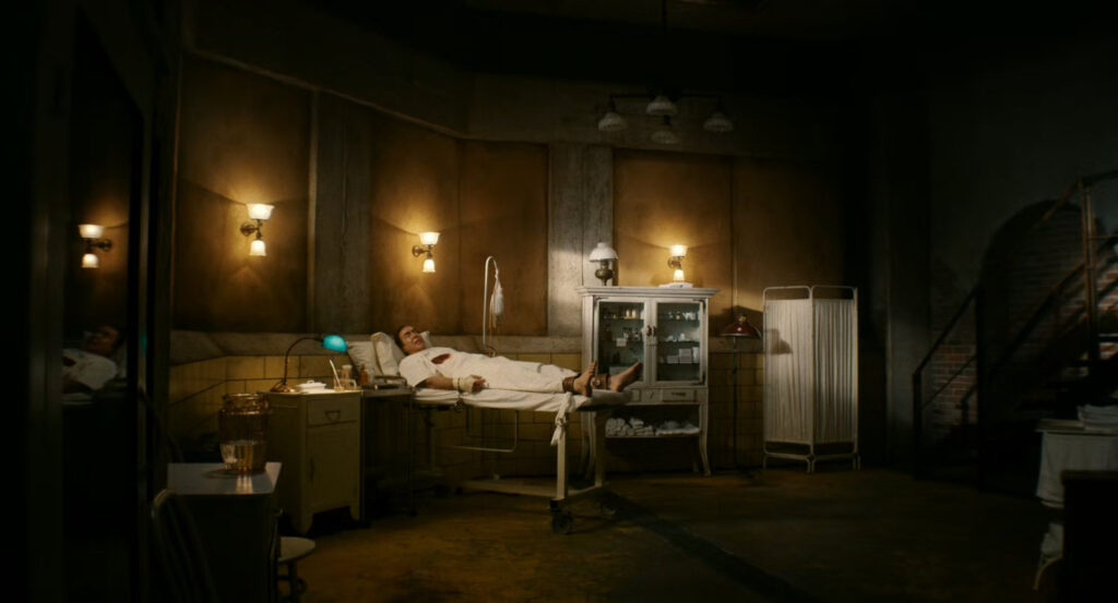 A restrained Ben in Faber's Secret Lab.