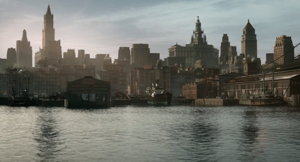 Establishing shot of New York, 1933.