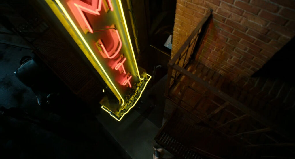 Exterior of Robbie's apartment building.