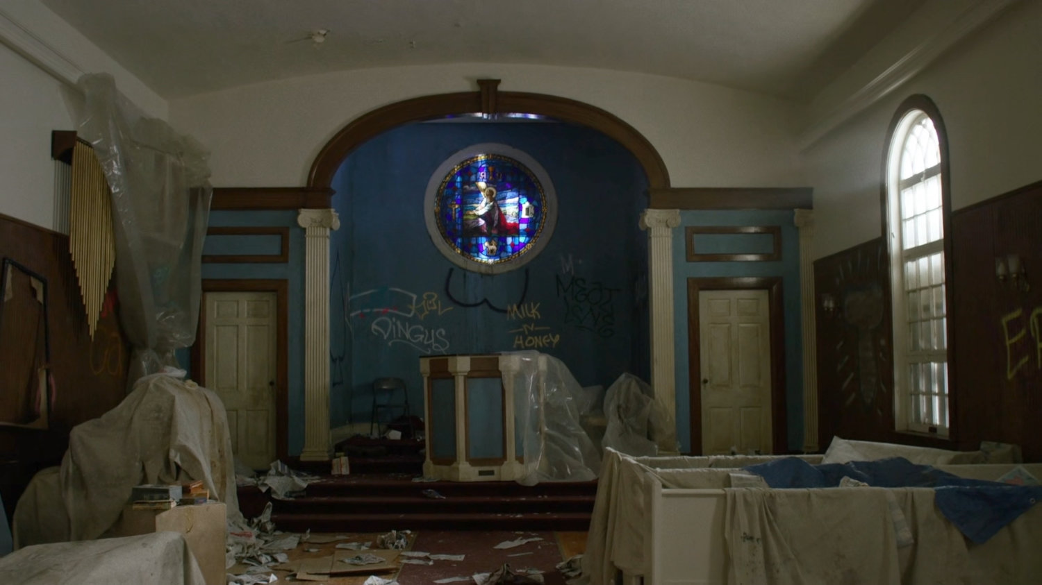 The inside of the Mount Calvary Baptist Church.