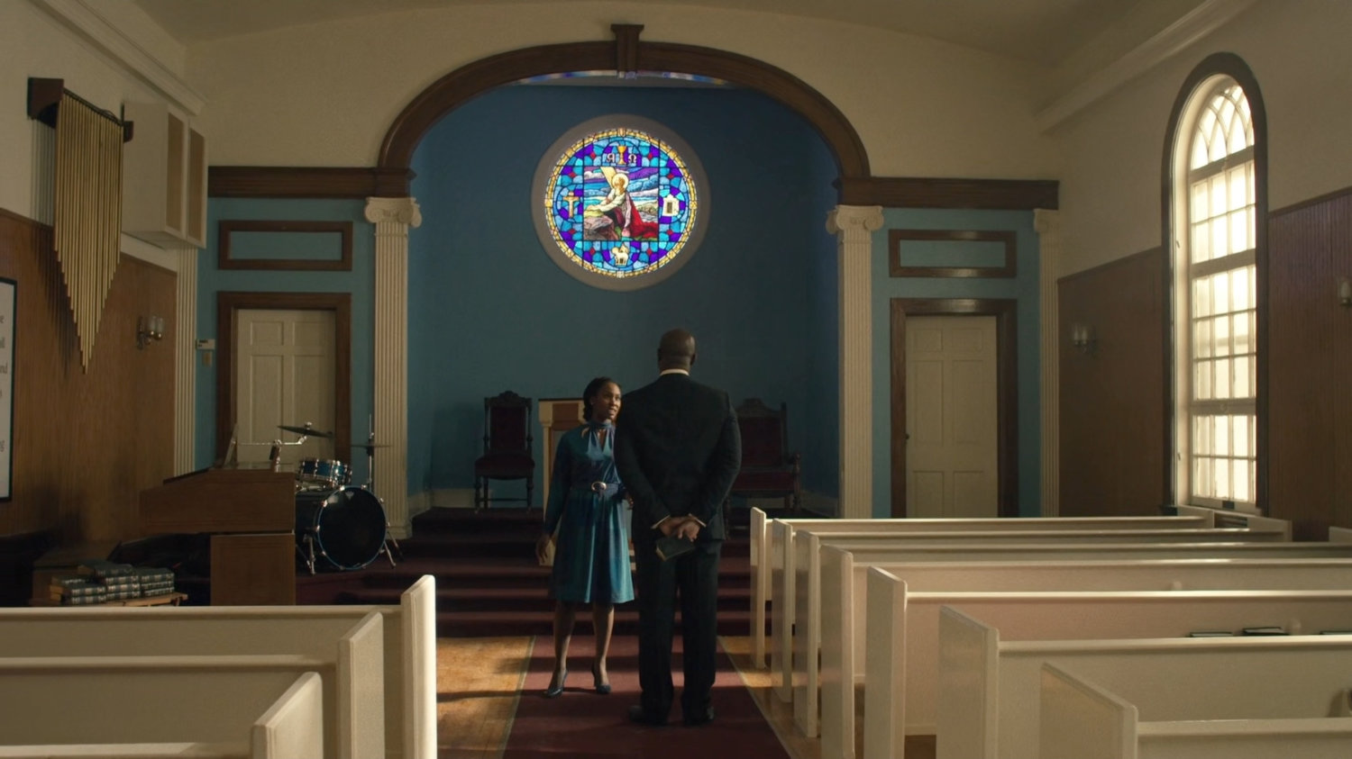 A flashback of the inside of the Mount Calvary Baptist Church.