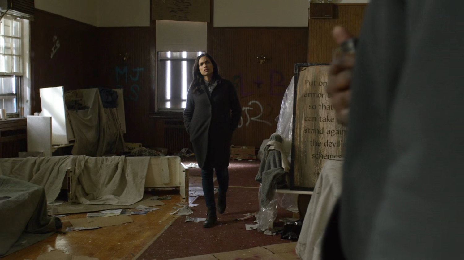 Claire inside of the Mount Calvary Baptist Church.