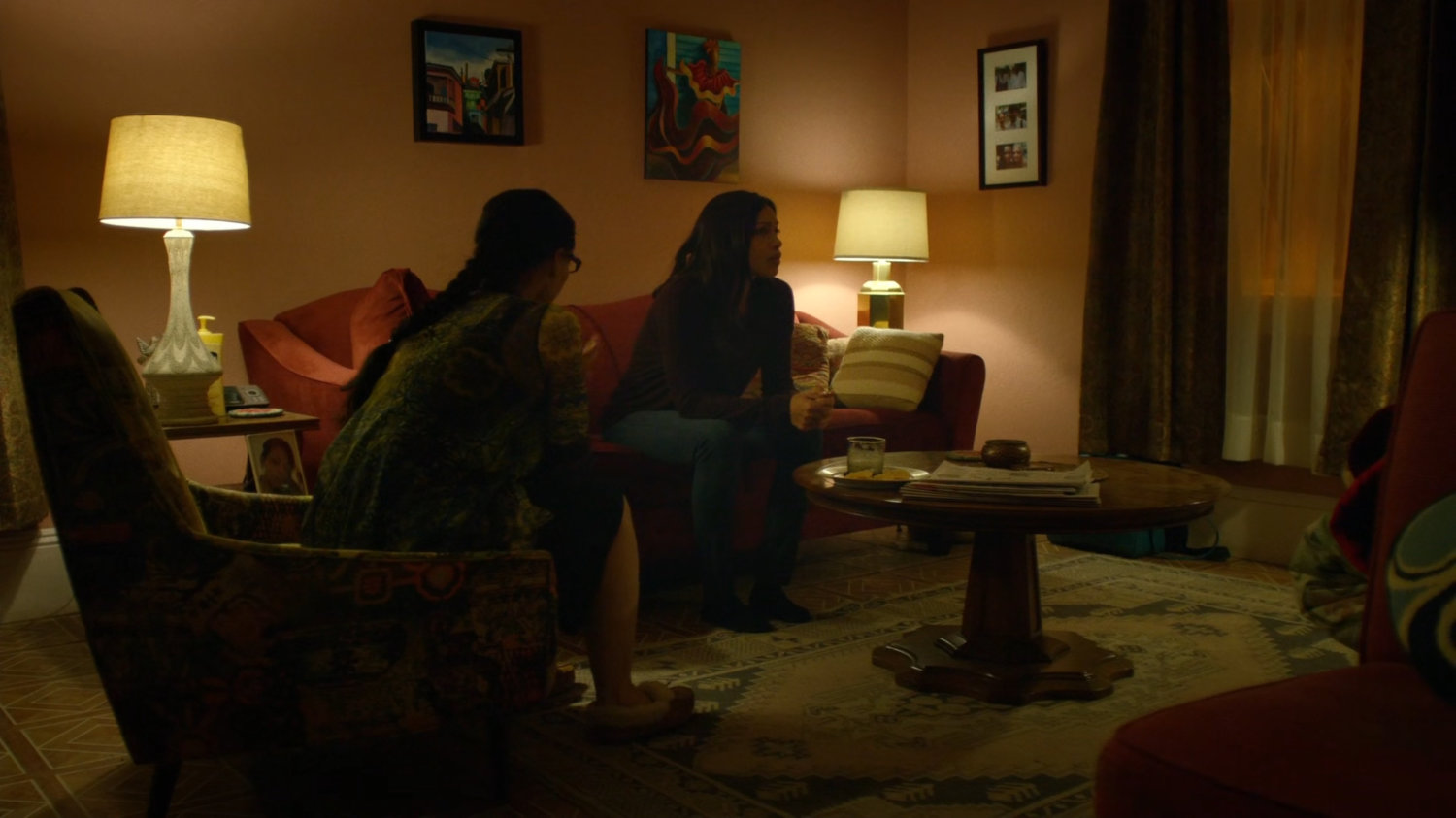 Soledad and Claire in Soledad's apartment.